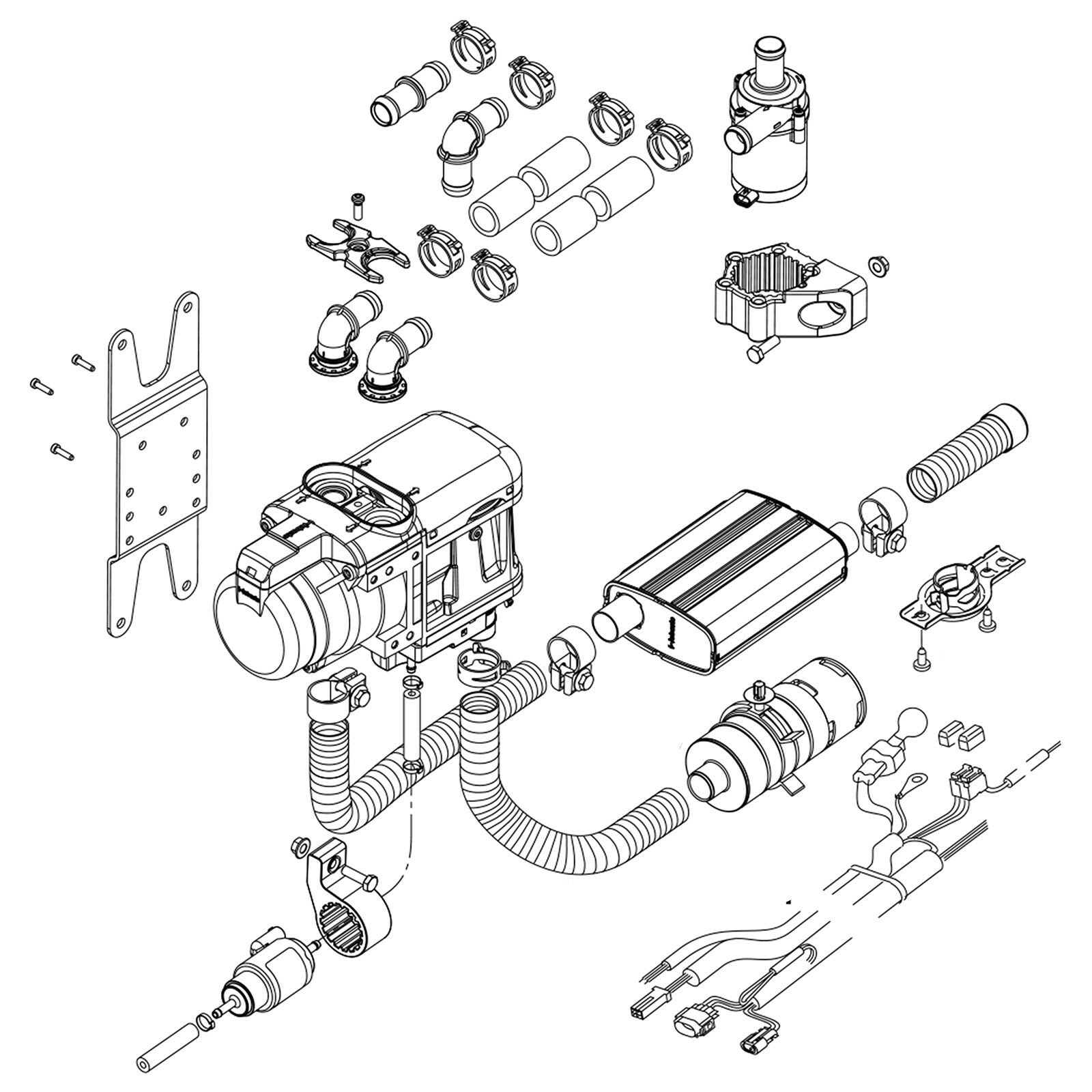 Webasto auxiliary heater Thermo Top EVO 4 petrol + standard installation kit + remote control T99